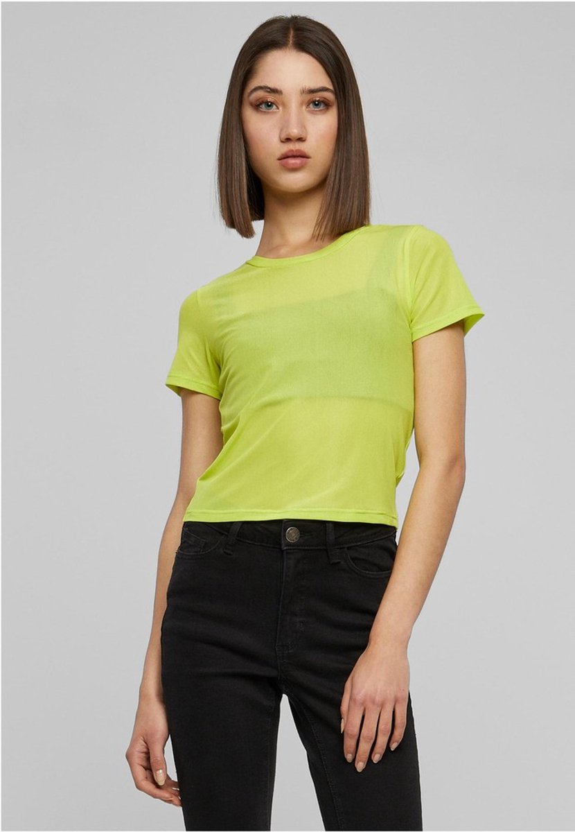 Urban Classics Short Mesh Tee Top S Geel