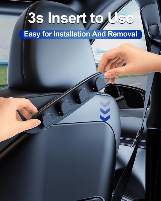 Geschikt voor Tesla Model Y (Juniper) Model 3 (Highland) Accessoires 2026 2025 2024 2023 2022 2021 2-pack autostoelhaken, portemonneehanger Autostoelrugleuningorganizer voor tassen, handtassen, rugzakken, supermarkten van geschikt-voor — afbeelding 3
