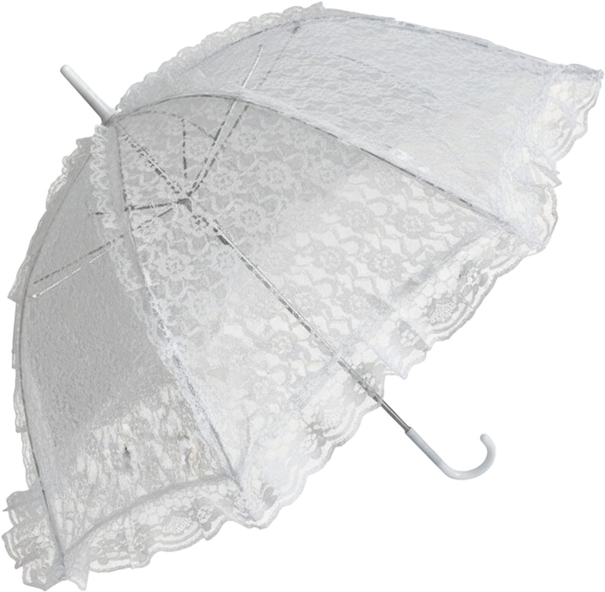Faram Party Verkleed parasol - kant - wit - dames - geschiedenis - nette dame - rainessance
