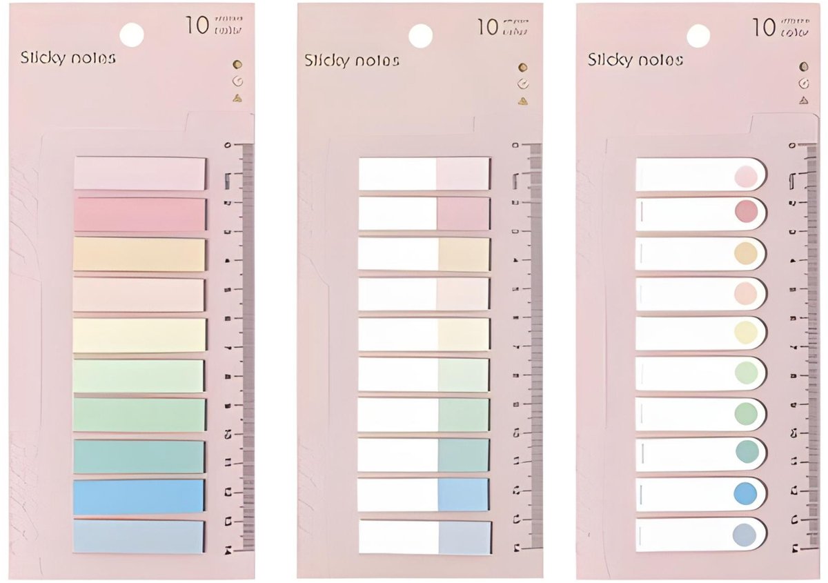 Sticky Notes Transparant - 600 Stuks - Index Tabs - Zelfklevend - 3 Vellen