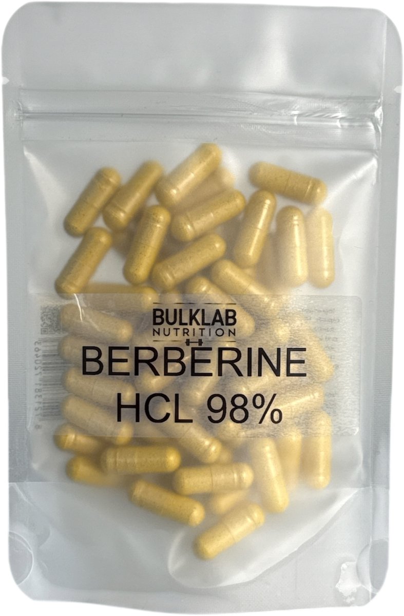 BulkLab Nutrition - Berberine HCL 98% 500mg - 120 Capsules voor 4 maanden - Vegan - Glucose - Cholesterol - Weerstand - Spijsvertering - Zonder onnodige toevoegingen - Past Door Brievenbus - Hoge Kwaliteit - Gemaakt in Nederland