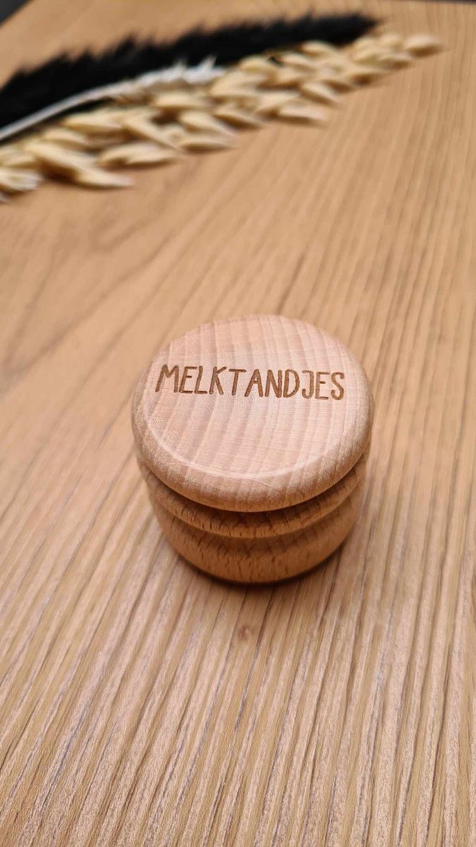 1x Bewaardoosje | melktandjes | tandendoosje | opdruk: gegraveerd | bewaarpotje | tandenpotje | Strak Lettertype