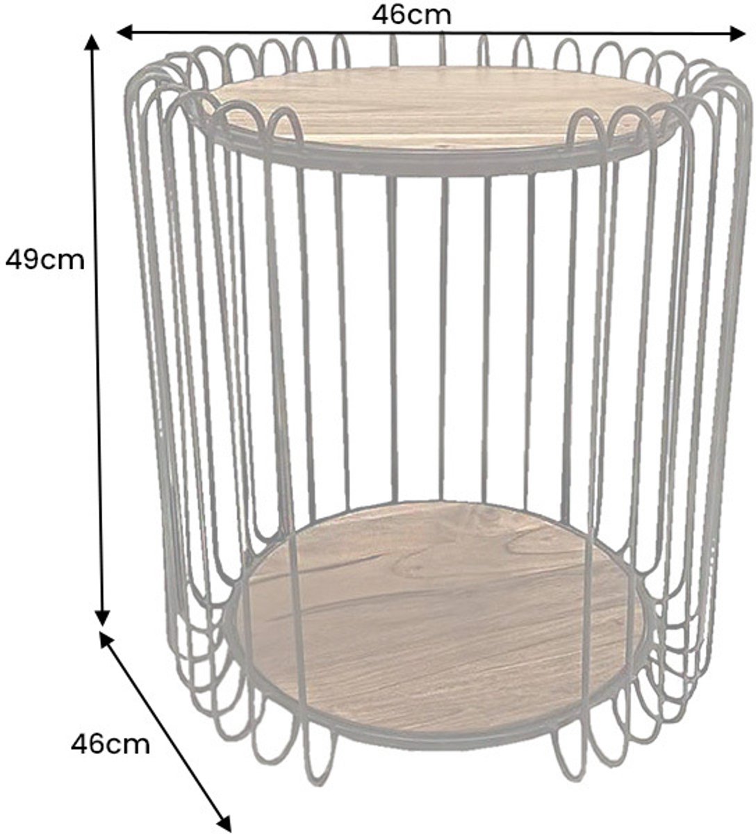 Invicta Interior Industriële bijzettafel TRUE ELEMENTS 50cm Naturel Acacia massief hout - 45737 Zie omschrijving