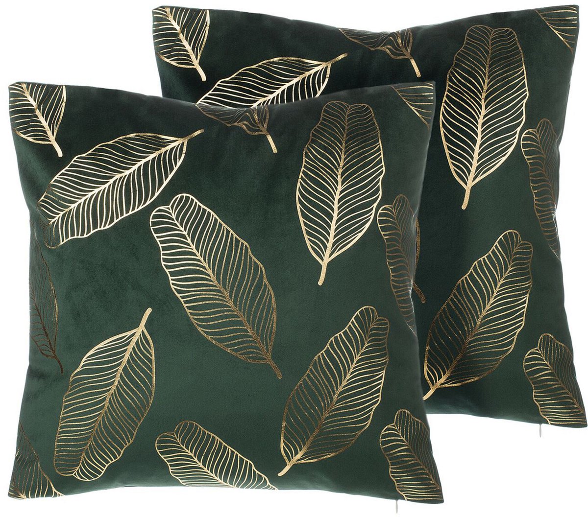 Beliani FREESIA - Sierkussen set van 2 - Donkergroen - 45 x 45 cm - Fluweel