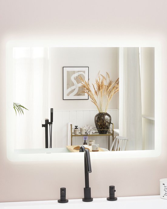 Beliani CORROY - Miroir LED- Argent - Glas