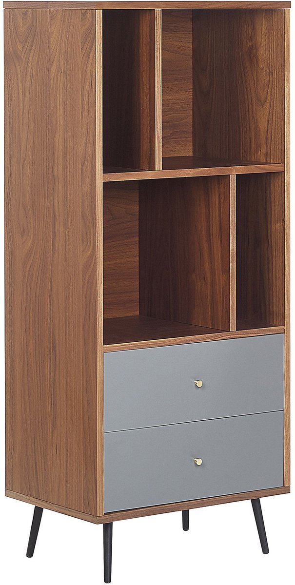 Beliani RICHMOND - Boekenkast - Donkere houtkleur - MDF Bruin