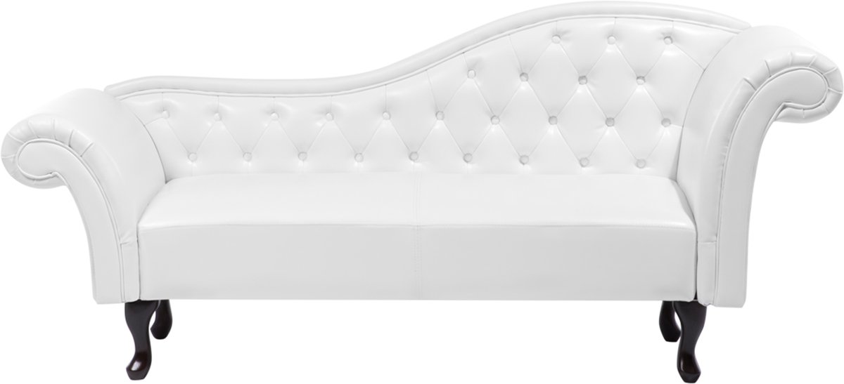 Beliani LATTES - Chaise longue - Wit - Rechterzijde - Kunstleer
