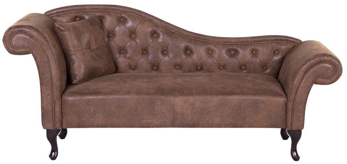 BELIANI LATTES - Chaise longue - Lichtbruin - Linkerzijde - Kunstsuède