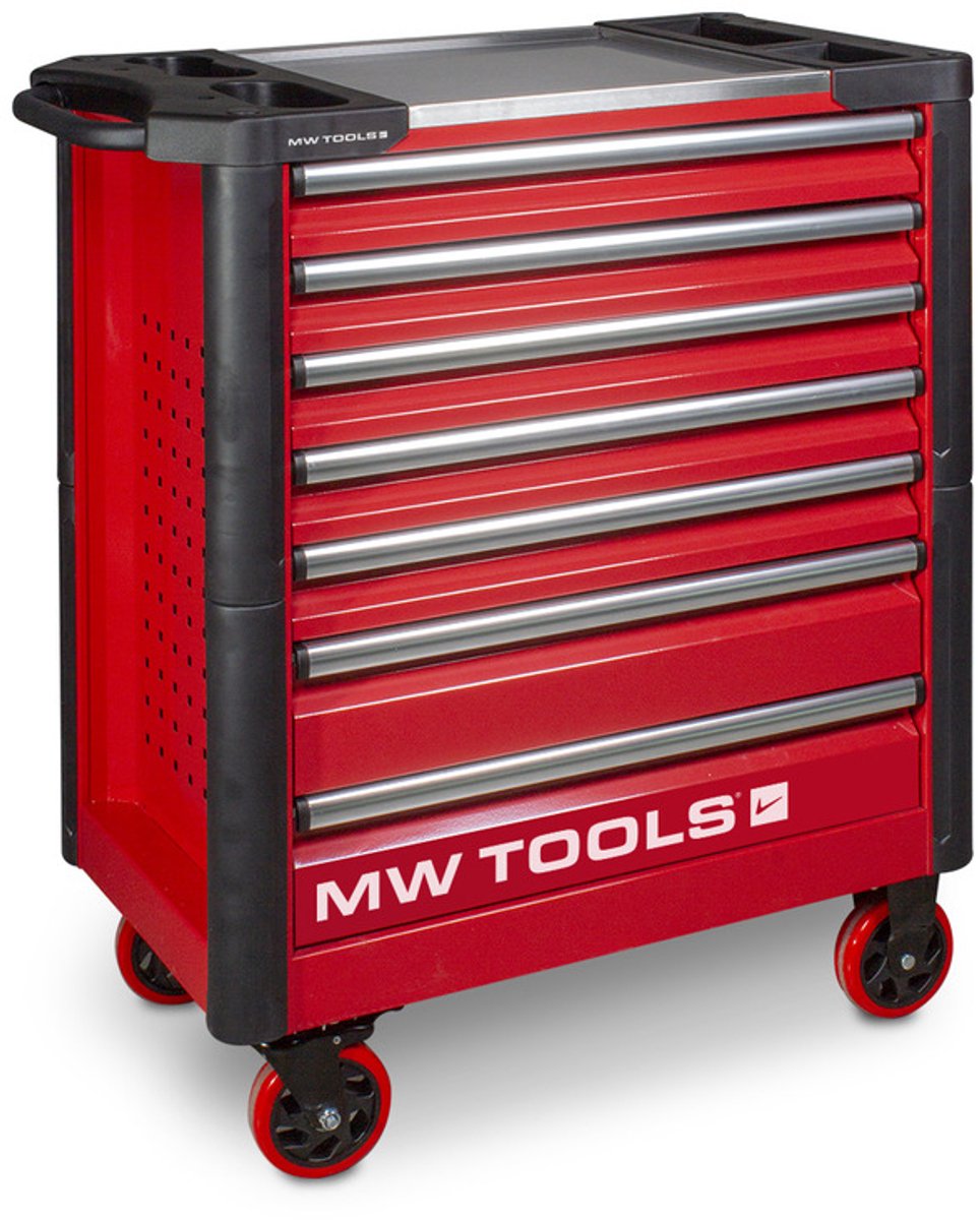 Gevulde robuuste gereedschapswagen STARTER 212-delig MW Tools MWE211A