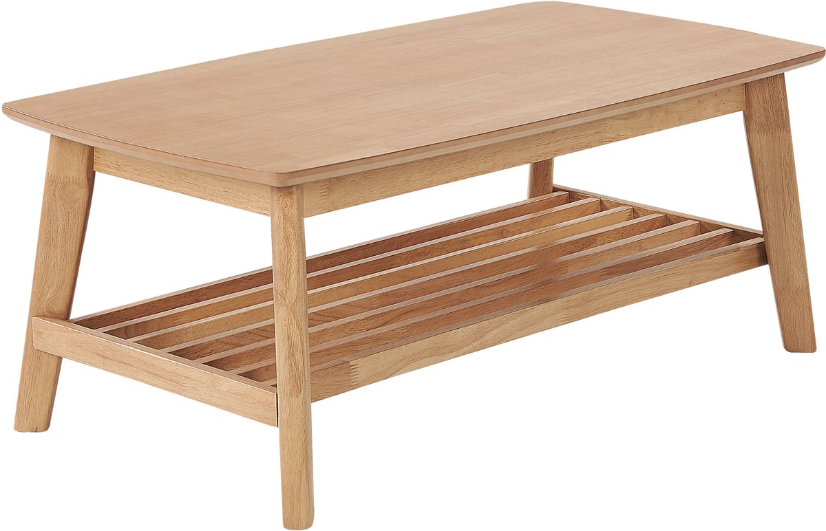 Beliani TULARE - Salontafel - Lichtbruin - Rubberhout