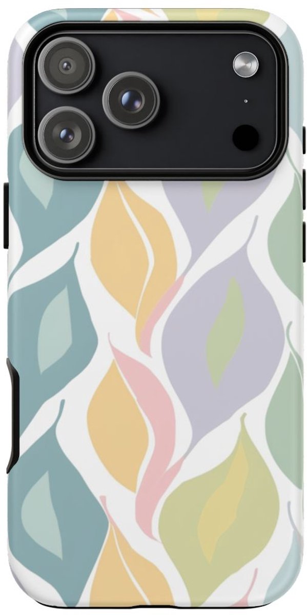 Pastel Bladerenpatroon – Telefoonhoesje Geschikt voor iPhone 17 Pro Max