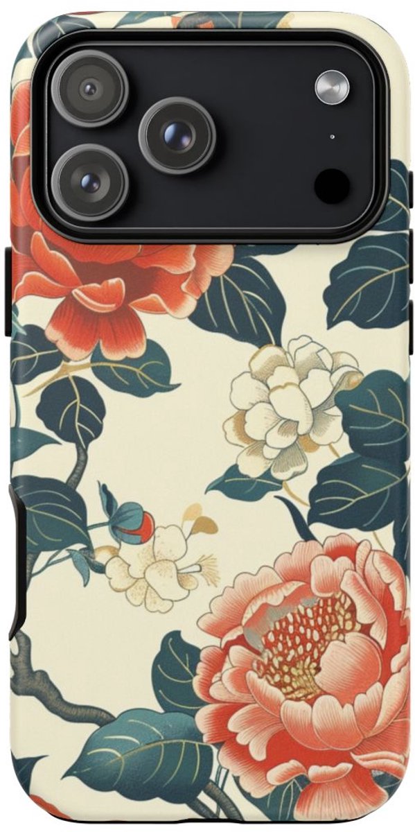 Vintage Pioenrozenpatroon – Telefoonhoesje Geschikt voor iPhone 17 Pro Max