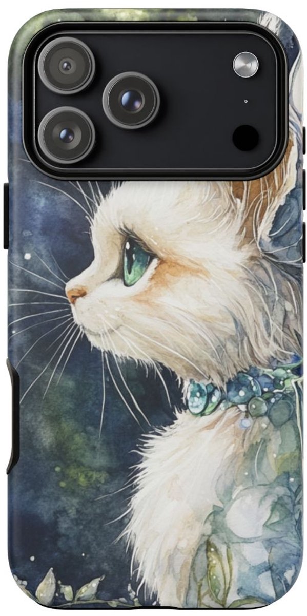 Aquarel Sprookjeskat met Vleugels – Telefoonhoesje Geschikt voor iPhone 17 Pro Max