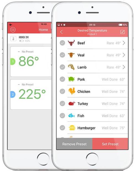 Inkbird IBT-4XS Bluetooth Thermometer - Keukenthermometer - Oplaadbare Accu