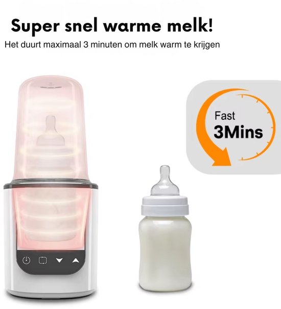 Teedz 5-in-1 Flessenwarmer - Snel Verwarmen, Ontdooien, Voeding Verhitten & Stoomsterilisatie - BPA-vrij - 200W - Flessenverwarmer - Verwarming van vloeistoffen en eten - Snel opwarmen - warmhouden, ontdooien en steriliseren - BPA vrij - Thermostaat van Teedz — afbeelding 3
