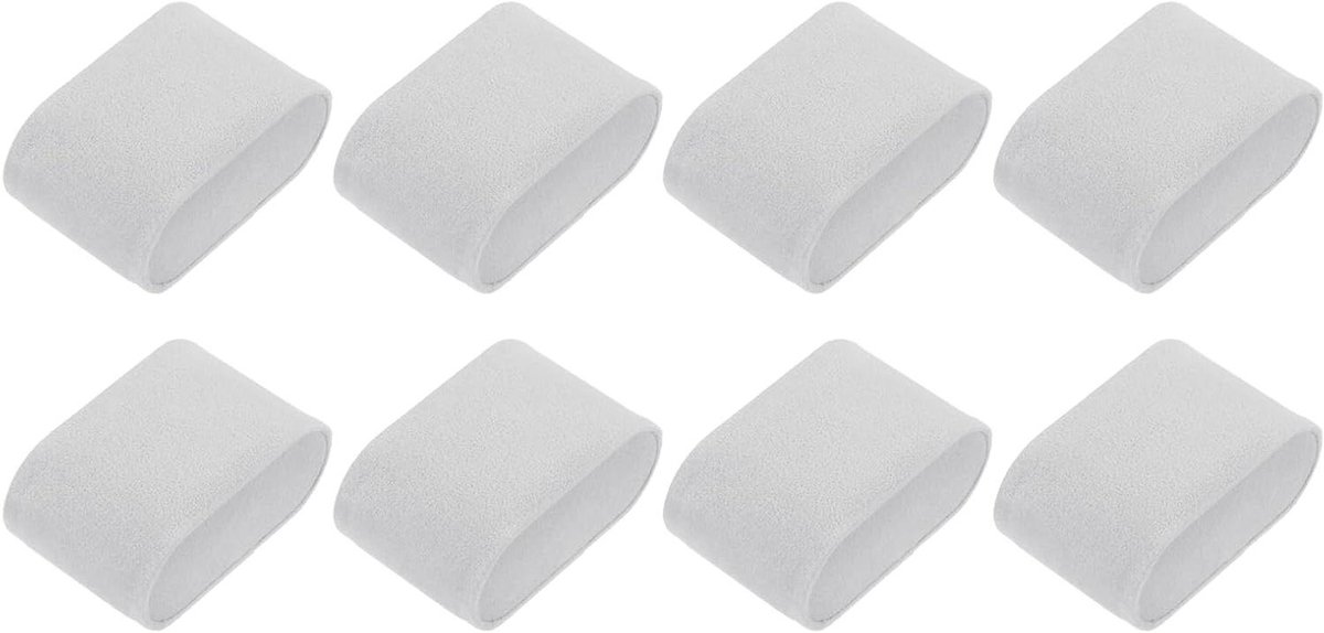 Allecto plus - 8 stuks horloges display kussens, flanel armbandkussen, opbergkussen voor horlogeband sieraden grijs