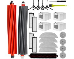 Reserveonderdelenaccessoires, gescht voor Roborock S8 MaxV Ultra robotstofzuiger, kit, 2 hoofdborstels, 4 stofzakken, 4 zijborstels, 4 filters, 4 doeken, 4 dweilen, rand, 3 reinigingsborstels