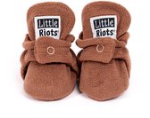 Little Riots - Chaussons Chaussons de bébé - Fleece Original - Brownie - 0 mois (9cm) - Pointure 13-15