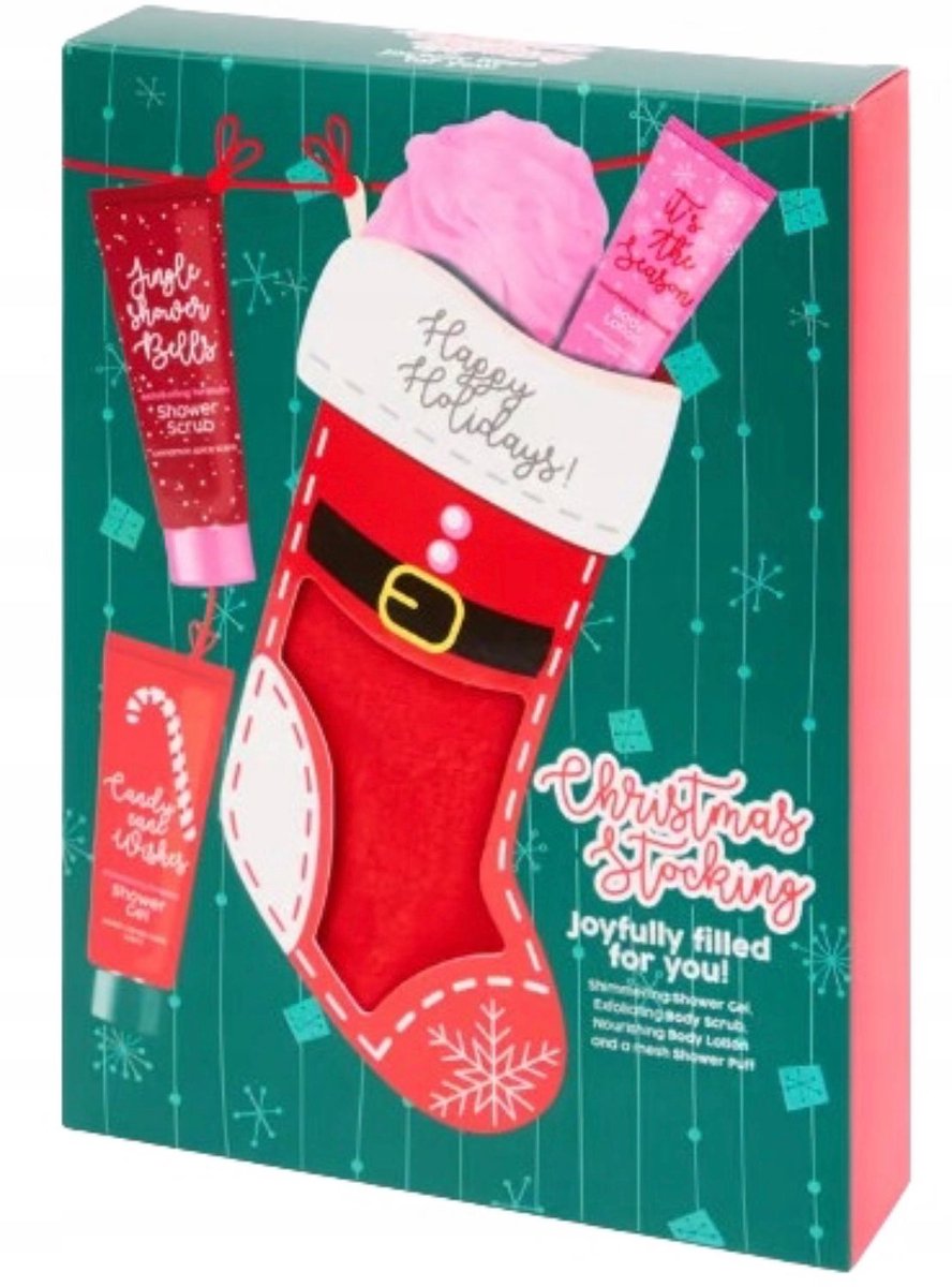 CADEAUSET VAN KERST COSMETICA IN EEN SOK ALS CADEAU 2025 SOK