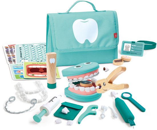 deAO Doktersspeelgoed voor kinderen, 29 accessoires met stethoscoop en deAO Doktersspeelgoed voor kinderen, 29 accessoires met stethoscoop en