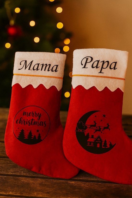 Foto: 2 gepersonaliseerde kerstsokken