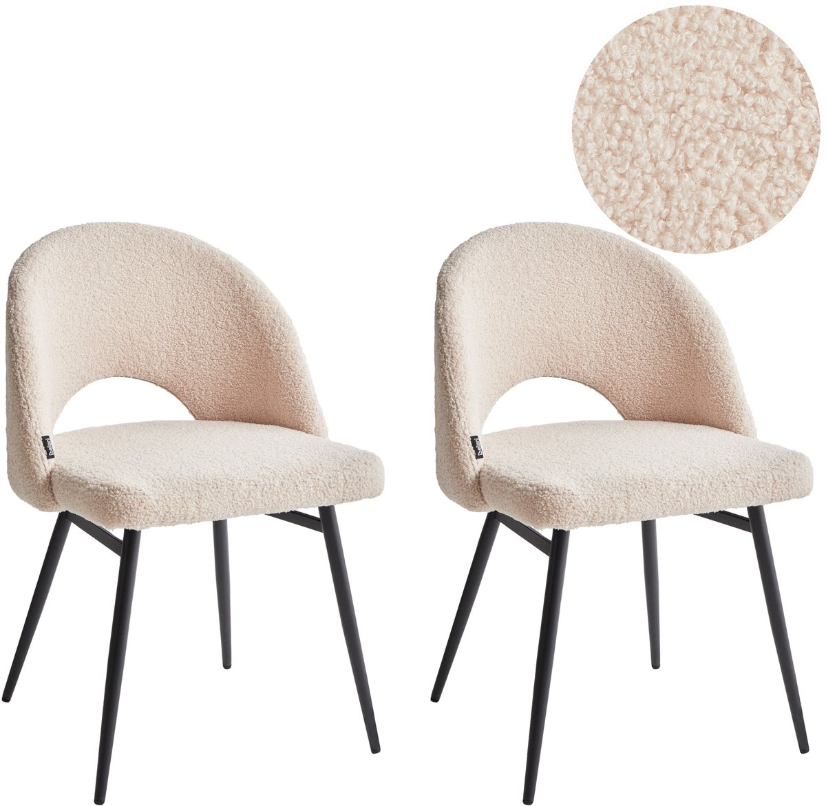 ONAGA - Eetkamerstoel set van 2 - Beige - Bouclé