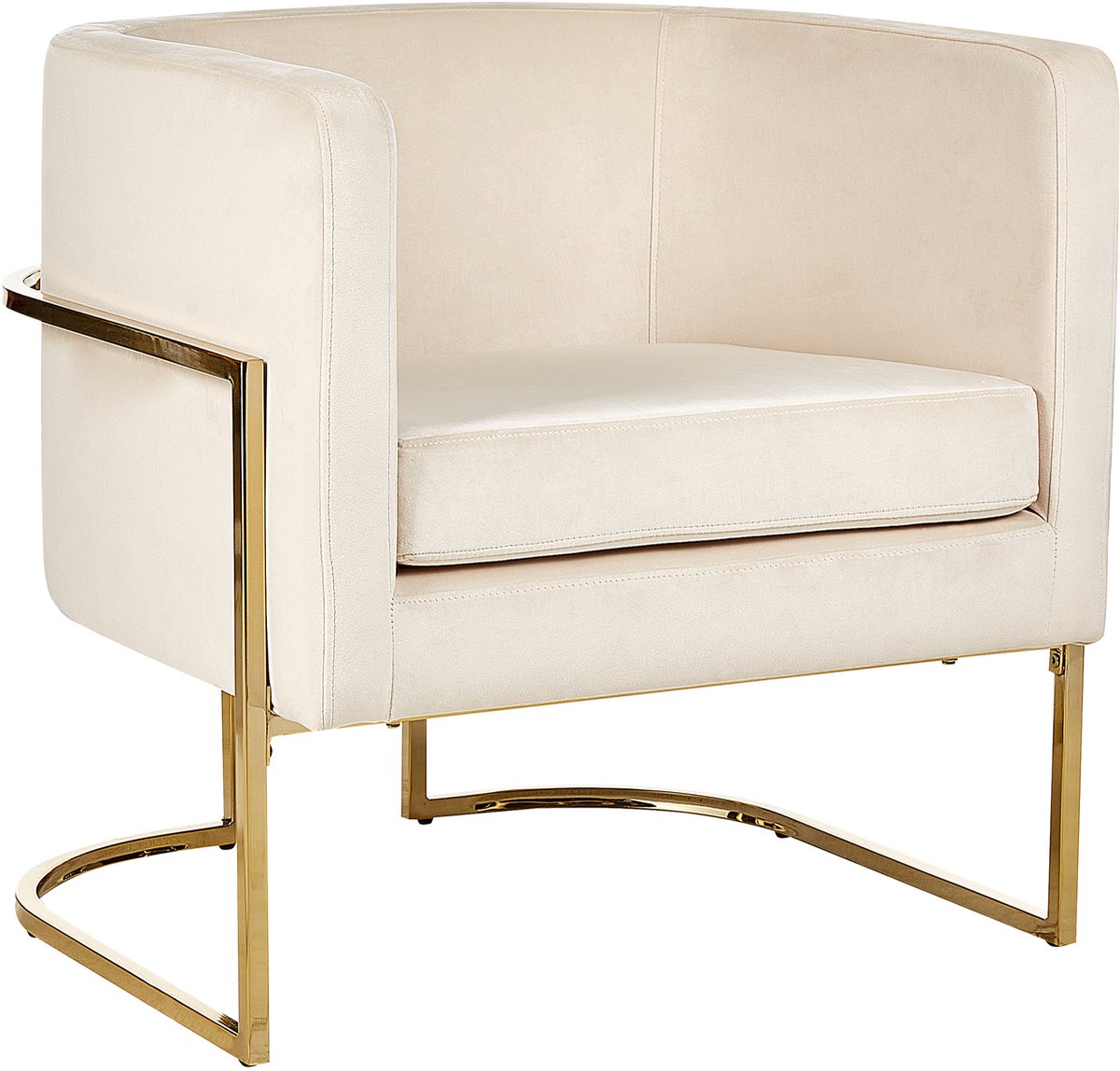 SIRKKA - Fauteuil - Lichtbeige - Fluweel