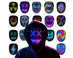 LED Gezichtsmasker met Bewegingsdetectie – Programmeerbaar Cosplay & Halloween Masker – 25+ Animaties – USB Oplaadbaar – Volwassenen & Kinderen