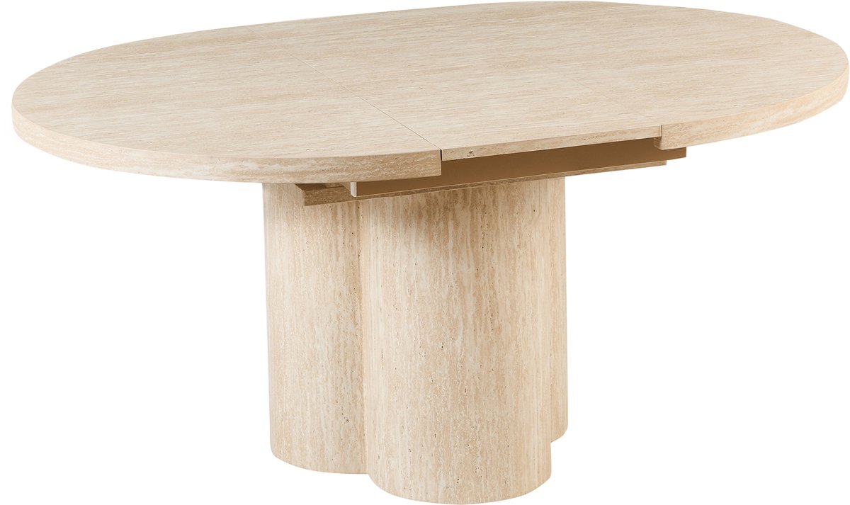 Beliani MORAINE - Uitschuifbare eettafel - Lichtbruin - 120/160 x 76 cm - MDF