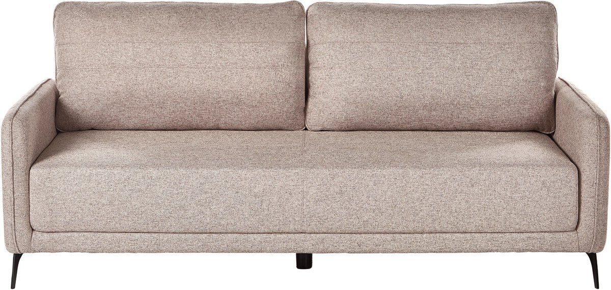 BELIANI HEMING - Slaapbank 3-zits - Lichtbruin - Polyester