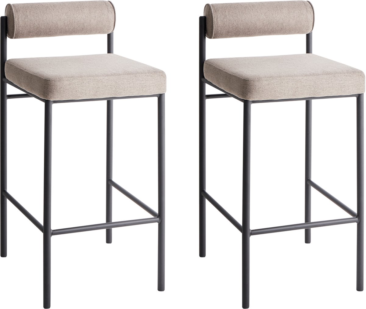 AMAYA - Barkruk set van 2 - Taupe - Polyester