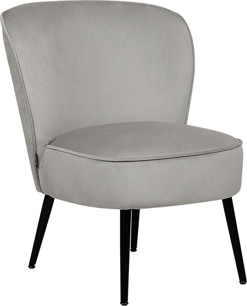 VOSS - Fauteuil - Lichtgrijs - Fluweel