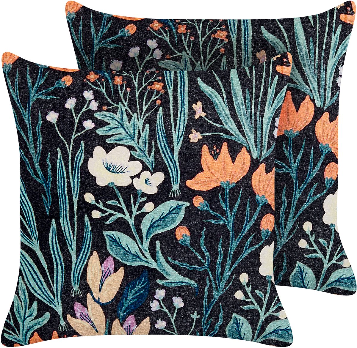 Beliani OSMUNDA - Sierkussen set van 2 - Zwart - 45 x 45 cm - Fluweel