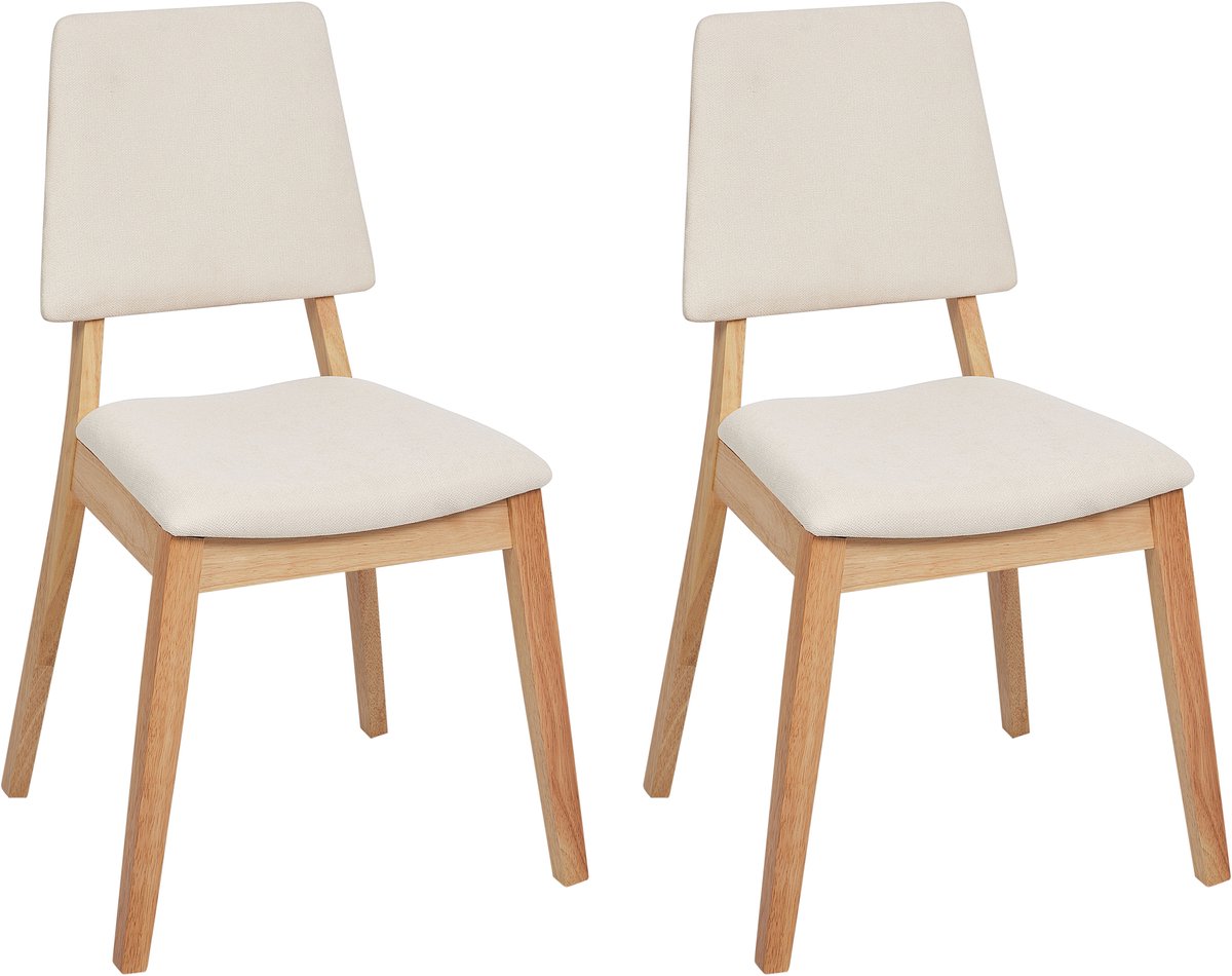 MERRILL - Eetkamerstoel set van 2 - Lichtbeige - Hout