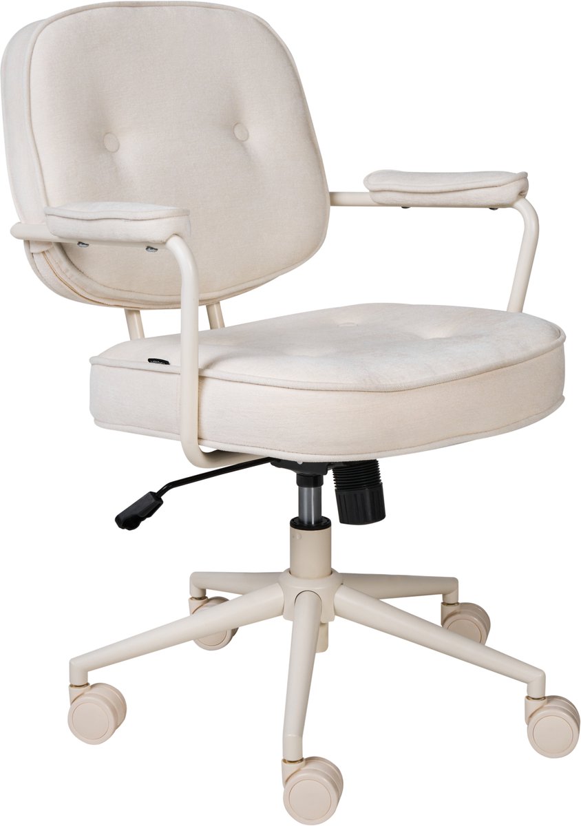 PARAMUS - Bureaustoel - Gebroken wit - Polyester