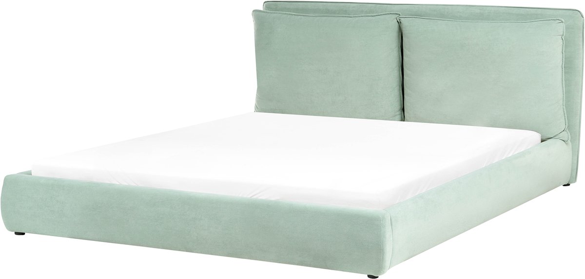 Beliani BAJONNA - Tweepersoonsbed - Mintgroen - 180 x 200 cm - Stof