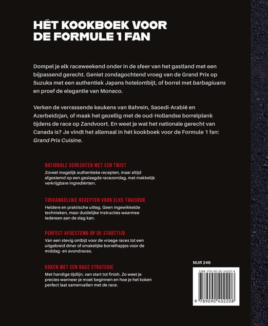 Grand Prix Cuisine Formule 1 kookboek met recepten per Grand Prix