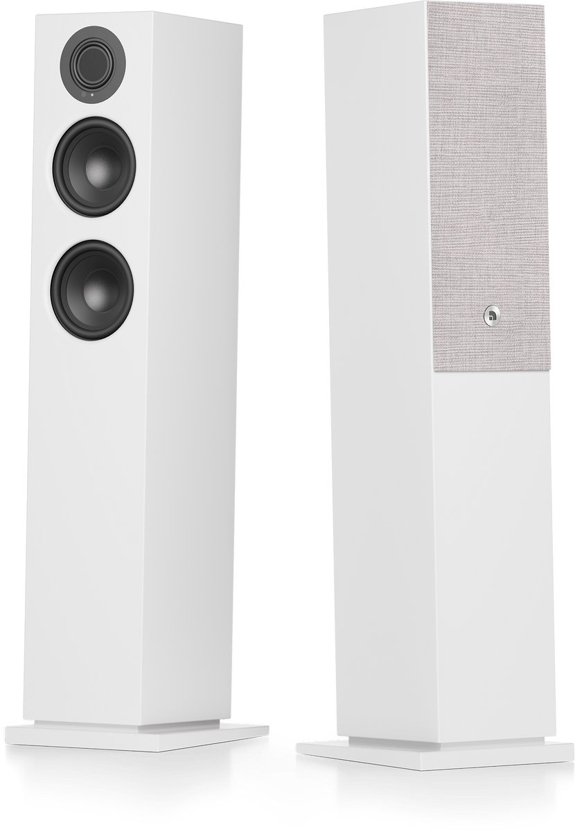 Audio Pro A48 W Smart Multiroom Actieve Vloerstaande Luidsprekers - Audio Pro Multiroom (Linkplay) - Ruimtecorrectie - 2x130W Speakers - Wit
