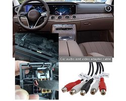 Car 6 Pin Mini ISO Adapter 4 RCA Connector Vehicle Audio compatible with Systerm Line Output Converter for Subwoofers Amplifiers Audio Equipment Interfaces 25cm