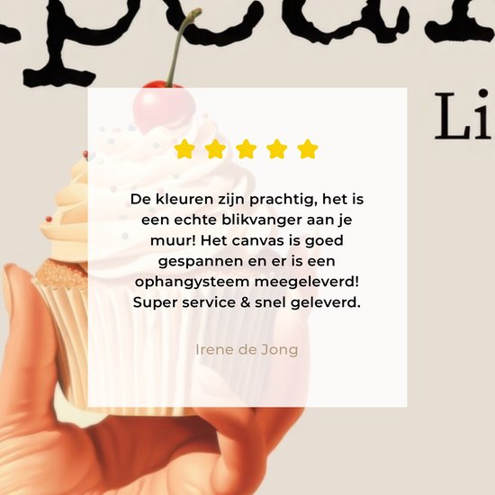 Tableau sur toile 80x60 cm - Décoration murale Cupcake - Bonbon - Cerise - Décoration murale salon - Décoration chambre - Accessoires chambre - Peintures sur toile