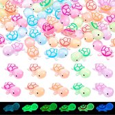 100 Stuks Mini Schildpad Figuren - Schattige Hars Miniaturen Voor Knutselen & Decoratie