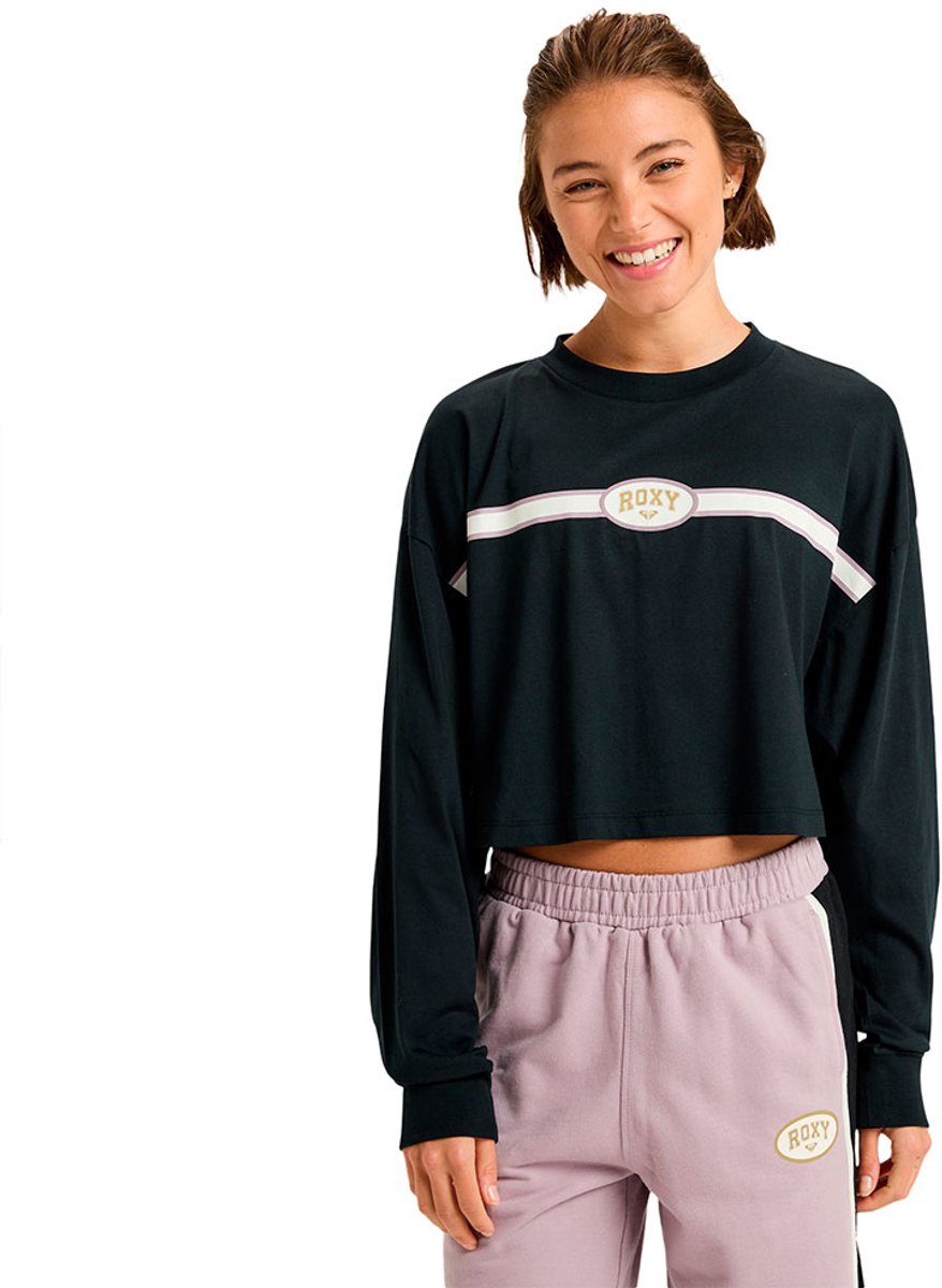 Roxy Essential Energy Boxy T-shirt Met Lange Mouwen L Vrouw Zwart