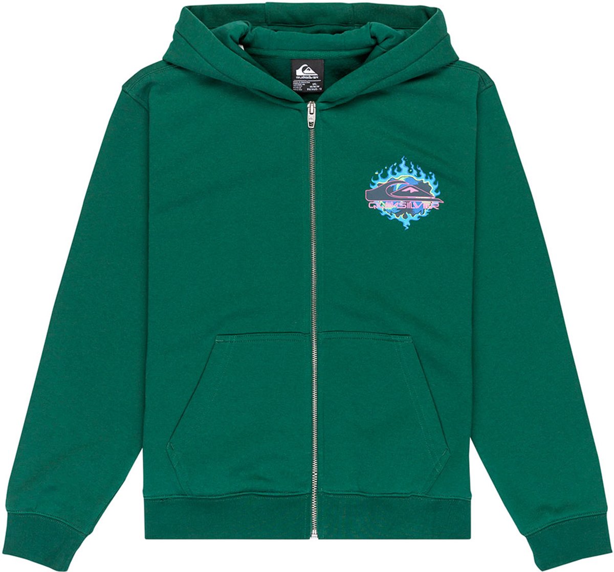 Quiksilver Graphic Sweatshirt Met Rits 10 Years Jongens Groen
