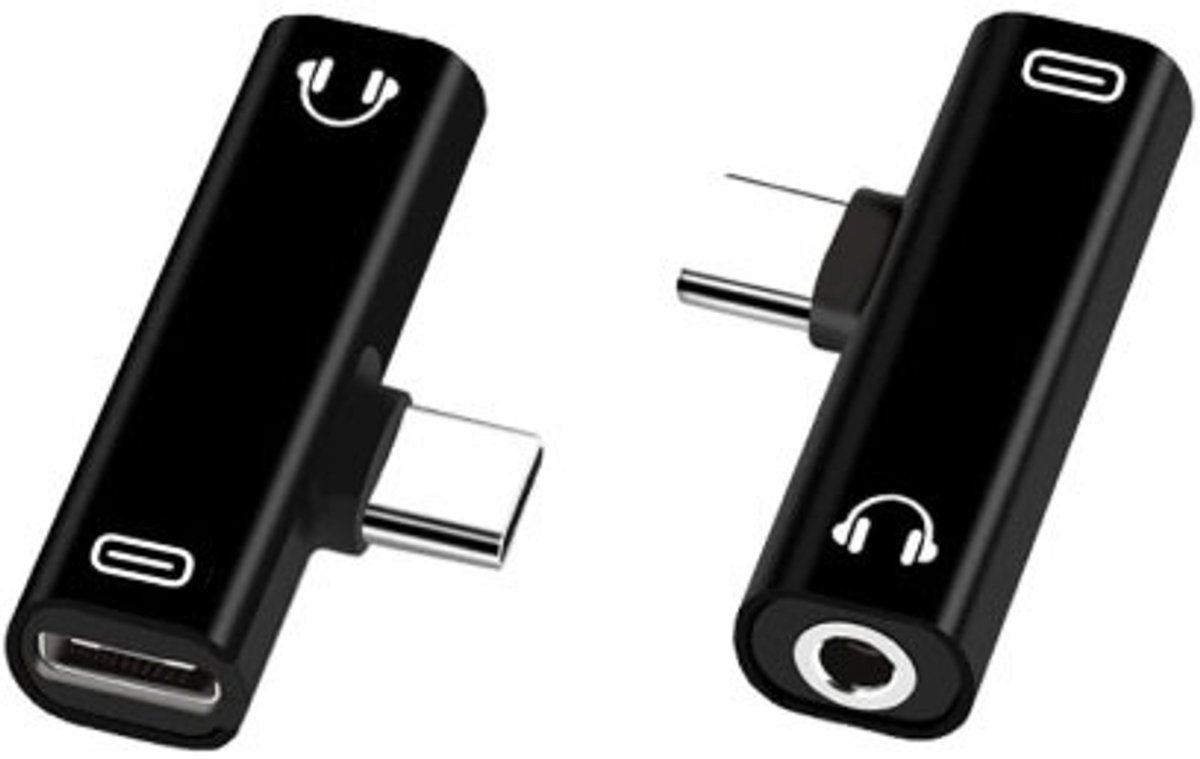 USB-C Duo adapter - naar mini jack + USB-C