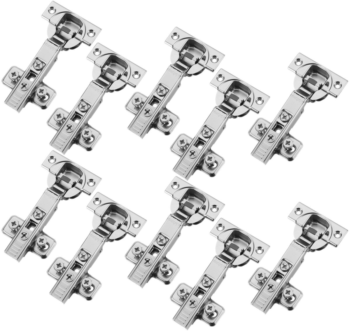 Set van 10 BLUM hoekscharnier 71B3550 110° met automatische sluiting incl. montageplaat 173L8100 en systeemschroeven