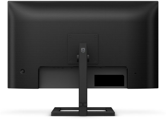 Zwart Philips monitor met standaard.