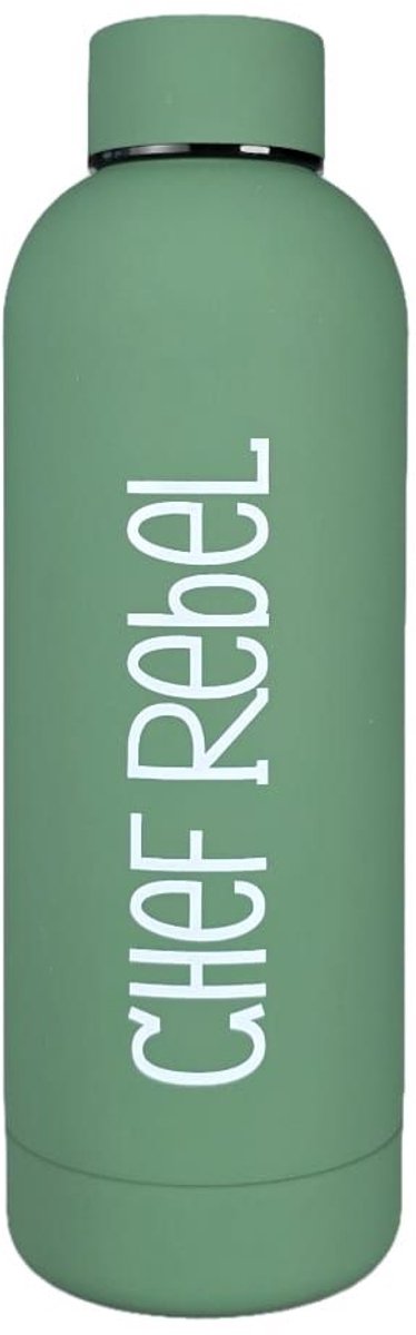 Chef Rebel® – Thermosfles – Drinkfles – Waterfles – Groen – 500 ml – Gripcoating – Warme & koude dranken – Lekvrij – Koffiebeker – Theebeker