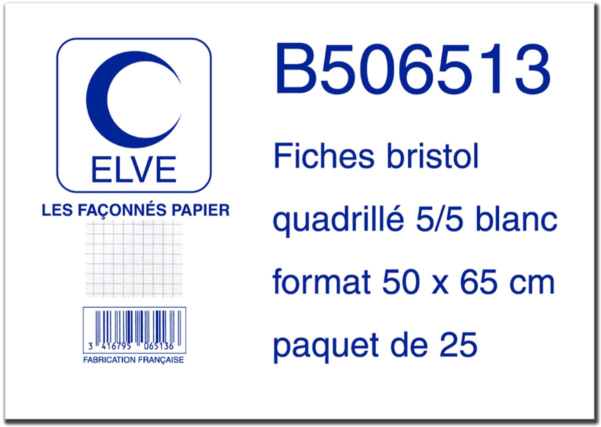 ELVE systeemkaarten 500x650mm blanco wit 25 stuks
