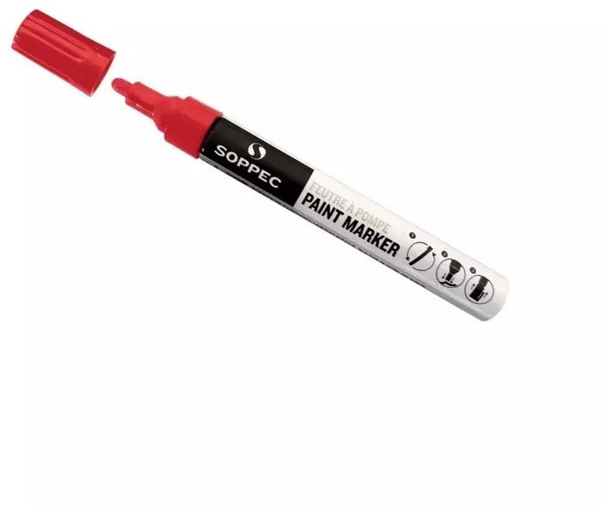 SOPPEC Verf Markeerstift Rood