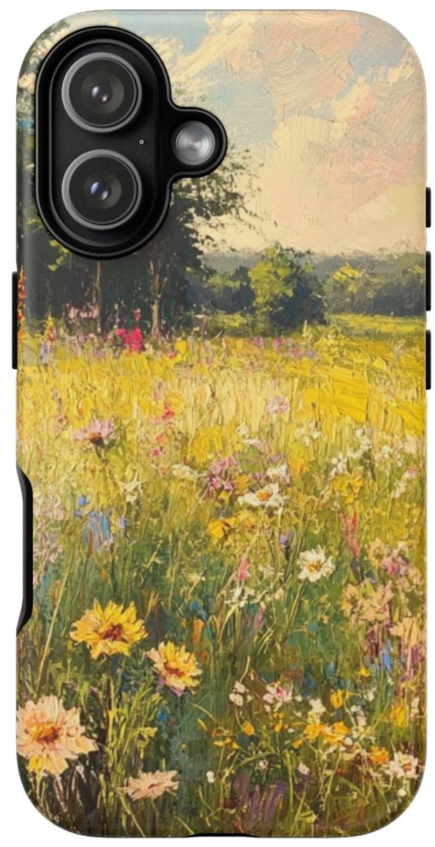 Schilderachtig Zonnig Bloemenveld – Telefoonhoesje Geschikt voor iPhone 17